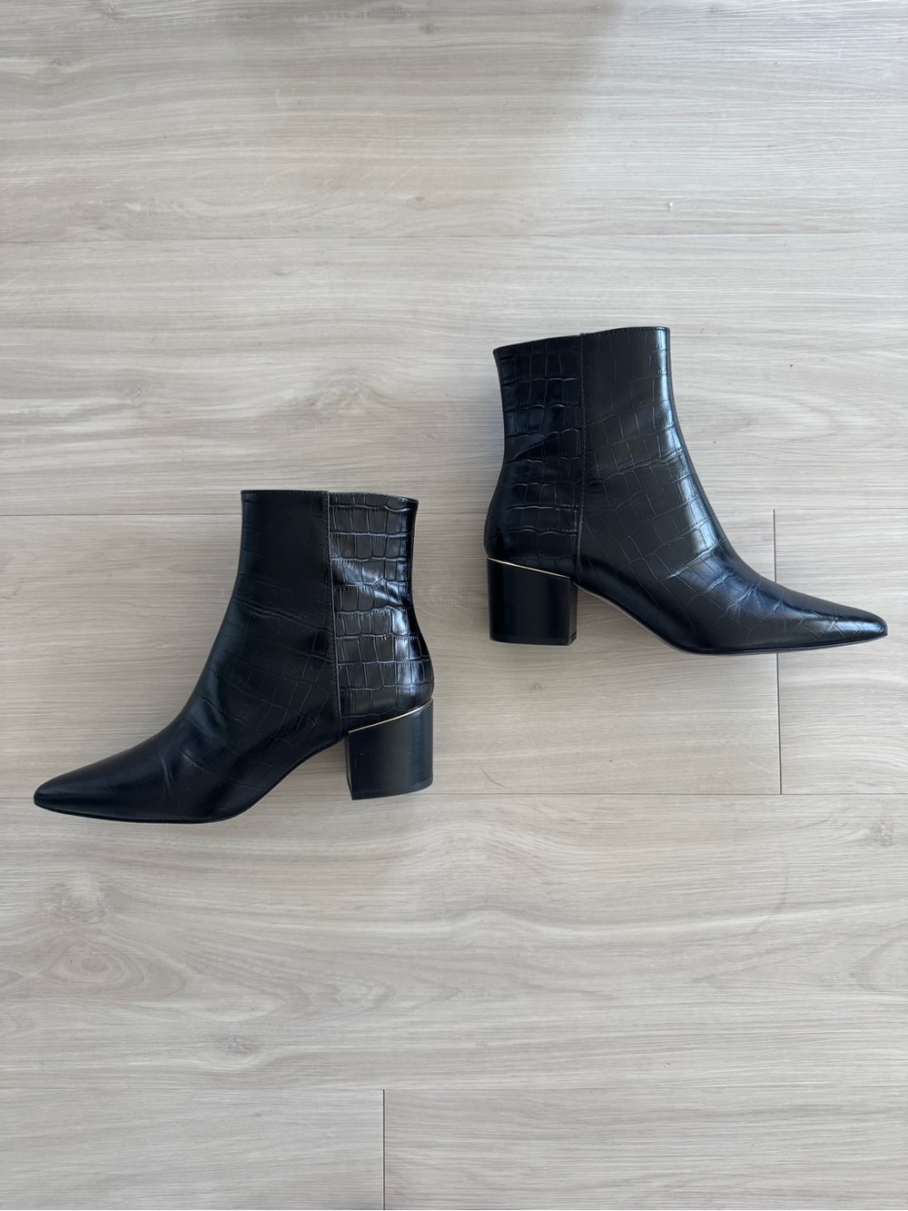 Thursday Luna Black Croco Boots